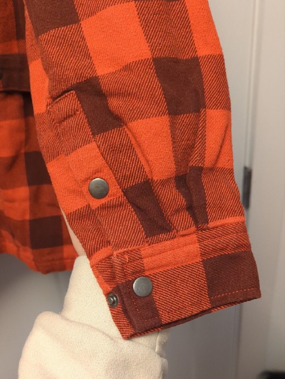 Men's Orange & Brown Plaid Field Jacket Duluth Flannel And Quilted Duck Line- M - Picture 12 of 16